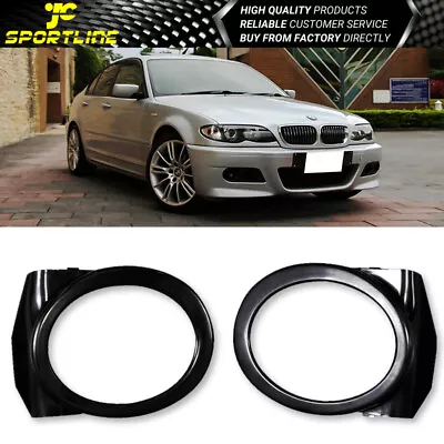 Fits 01-06 BMW 3 Series E46 M3 Fog Light Lamp Covers M Style Unpainted Black ABS • $11.99