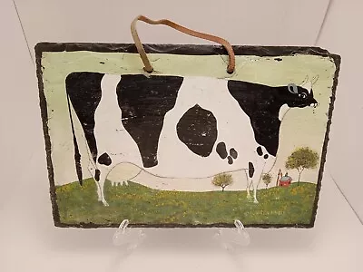 Warren Kimble Primitive Cow Painting On Slate Wall Hanging • $22.50