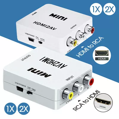 3RCA HDMI To AV Converter CVBS Video Cable HDMI2AV Converter 1080p Downscaling • $10.79