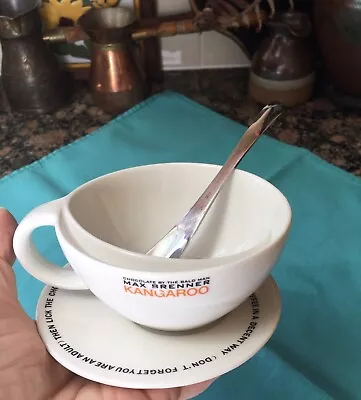 Max Brenner Kangaroo Cup & Saucer Set Coffee /Hot Cocoa  Iris Zohar RARE! • $18.50