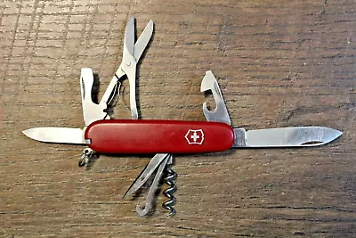 Victorinox Swiss Army Officer Suisse Folding Pocket Knife Multi Tool Red • $15