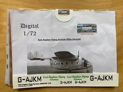 Oldmodels Decals Miles Aerovan 1/72 East Anglian Flying Services G-AJKM • £7.99