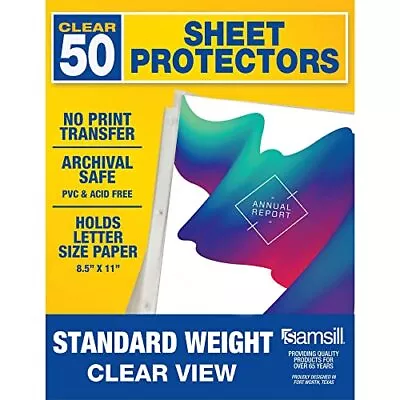 Sheet Protectors 8.5 X 11 Inch Clear Page Protectors For 3 Ring Binder Plastic • $7.49