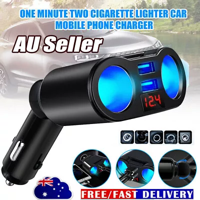 Car Charger Cigarette Lighter Double Power Adapter Socket Splitter Dual USB AE • $10.56