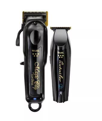 Wahl 5 Star Cordless Barber Combo Magic Clip Clipper & Detailer Trimmer Black • $413.26