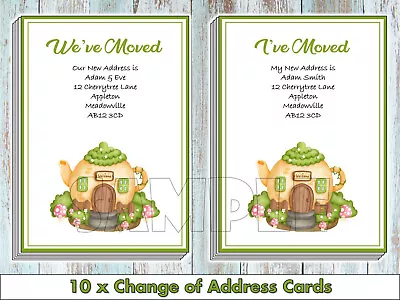 Personalised Change Of Address Cards New Home House Moving With Envelopes X 10 • £3.79