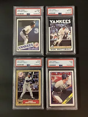 Don Mattingly New York Yankees PSA Graded (4) Card Lot 1985-86-87-88 • $39.99