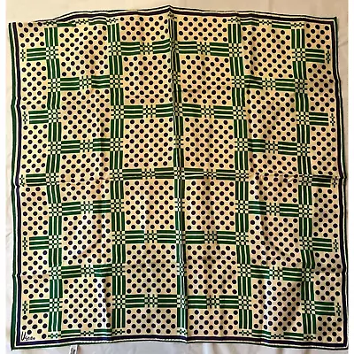 Vintage VERA Neumann Scarf ~ Signed ~ Blue / Green • $25