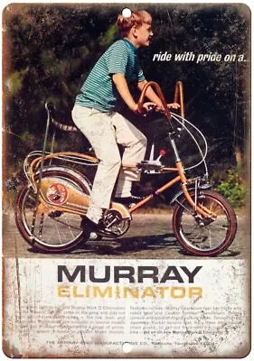 Murray Eliminator Vintage Bicycle Ad Reproduction Metal Sign B05 • $28.95