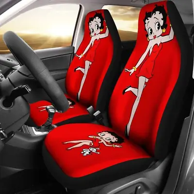 $54.99 • Buy Cute Betty Boop With Dog Cartoon Fan Gift Car Seat Covers (set Of 2)