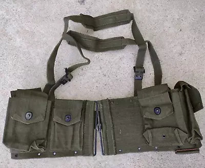 Belgian Army Bar Ammo Magazine Belt 5 Pocket W/ Suspenders 20rd Mag Pouch • $65