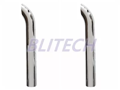 PAIR 6 Inch 6  OD Chrome Curved Stack 48  48 Inch Length Exhaust Pipe Truck Tube • $304