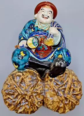 Antique Japanese Kutani Porcelain Daikokuten Figurine Meiji Period  8.5 In High • £150