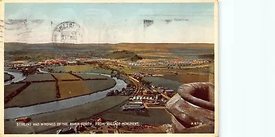 Stirling And Windings Of The River Forth From Wallace Monument Scotland Postcard • £5.60