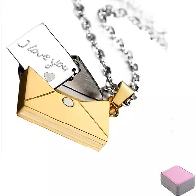  I LOVE YOU  Love Letter Pendant Stainless Steel Necklace With Gift Box • $23.09
