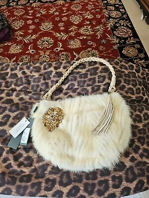 Paolo Masi Firenze Genuine Mink Fur Shoulder Bag Purse Made In Italy NWT • $240