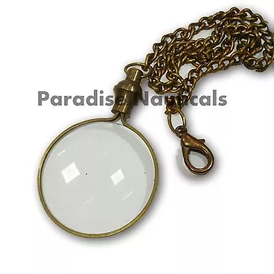 Halloween 2  Monocle Magnifying Glass Necklace Chain Reading Magnifier Gift • $19.73