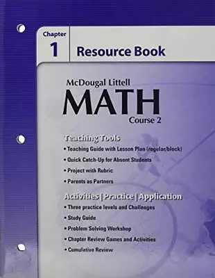 McDougal Littell Math Course 2: Chapter Resources Book Chapter 1 - GOOD • $24.64