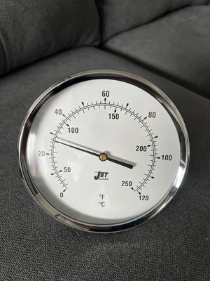 £1.99 • Buy Bi Metal Thermometer - 1/2  BSP Fitting - 0-120 Deg C Range  - 150mm Dial