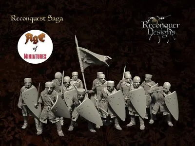 Medieval 12th Century Crusaders Foot Knights Resin Reconquer Designs • $160