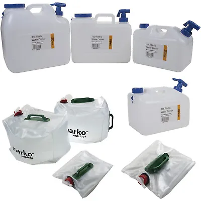 10L/15L/23L Plastic Water Carrier Container With Tap Camping Portable Jerry Can • £6.99