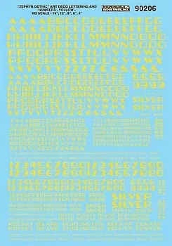 Microscale HO Scale Decals: Alphabets - Zephyr Gothic - Yellow • $7.25