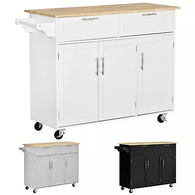 Kitchen Island Utility Cart With 2 Storage Drawers & Cabinets • $194.99