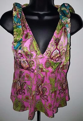 Alice & Trixie Shirt Top Blouse Size S Womens Silk Multicolor • $42.74