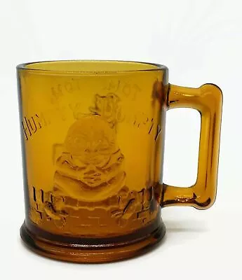 Vintage Amber Glass Humpty Dumpty Tom Tom The Piper's Son Nursery Rhyme Cup • $9.59