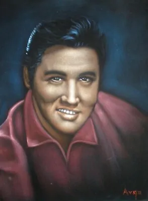 Young Elvis Presley Black Velvet Original Oil Painting Handpainted Signed Art • $175