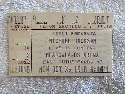 Michael Jackson : Original Vintage Concert Ticket Stub - 1988 Bad World Tour • $25