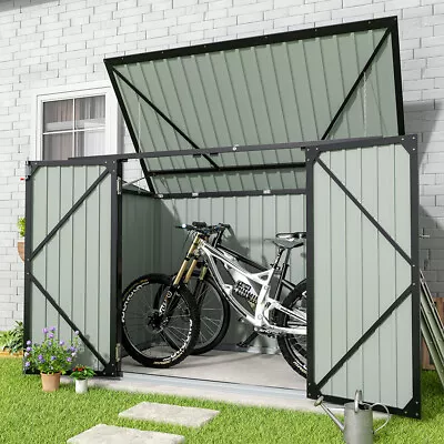 Metal Outdoor Bicycle Shed Large Garden Locked Storage Bike Tool Box Garbage Bin • £175.99