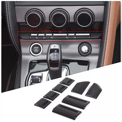 8pcs Glossy Black ABS AC Button Knob Cover For Jaguar F-TYPE 2013-2024 • $39.99