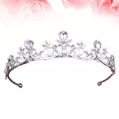  White Rhinestone Crown Child Pageant Princess Bride Headpieces For Wedding • £10.29
