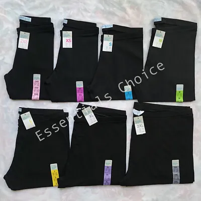 Primark Ladies Improved Quality Cotton Leggings Black Navy Grey 2xs To 2xl Bnwt • £6.89