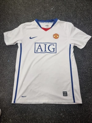 £19.99 • Buy Man United 08/09 Away Shirt White Nike Dri Fit - Kids 13-15 XL - No. 9 Berbatov