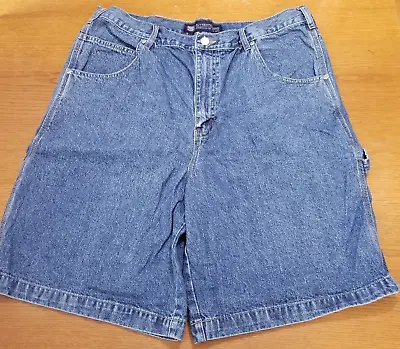 Men's Faded Glory Carpenter Shorts Size 38 Regular Fit Denim Blue Jean Shorts • $12.89