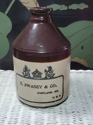 323: E. SWASEY & Company 1900 To 1949 WHISKEY CROCK Tipper - VERY Nice! • $124.99