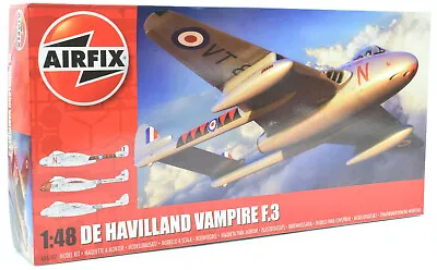 Airfix De Havilland Vampire F.3 1:48 Scale Plastic Model Airplane A06107 • $35.99