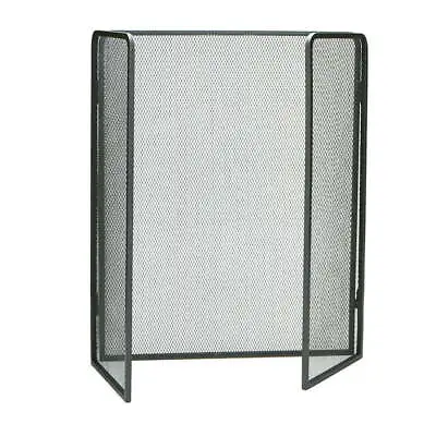 Portable & Foldable Fireplace Protector Screen 3-Panel Folding Metal Mesh Black • $28.49