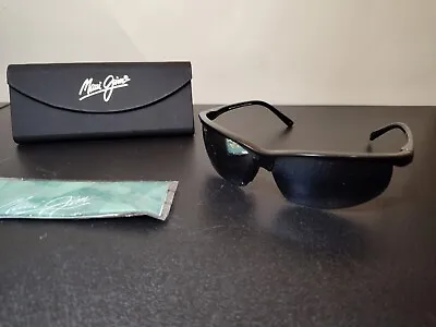 Maui Jim Sport Sunglasses MJ402-02  Black Good Frames Heavily Scratched Lenses  • $25