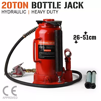 20 Ton Air & Manual Hydraulic BOTTLE JACK Car Truck Caravan SUV 4WD Tractor • $145