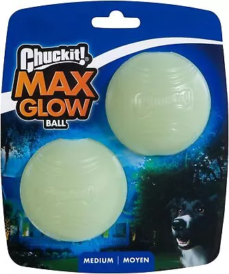 Max Glow Dog Ball Glow In The Dark Light Up Ball High Visibility Fetch Dog Toy • £9.99