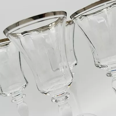 Mikasa Jamestown Platinum Trim Wine Glasses 8 3/4” Set Of 4 • $44.98