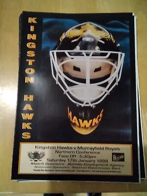 1997/98 Kingston Hawks Hull V Murrayfield Royals Ice Hockey  17/1/98 • £0.99