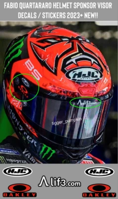 Visor Decals Stickers For Fabio Quartararo HJC Helmet 2023+ NEW!! (5 Stickers) • £7.19