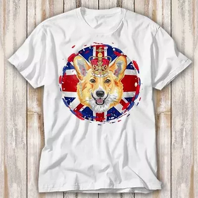 Platinum Jubilee Corgi Crown King Coronation Union Jack Flag T Shirt Tee 4003 • £6.70