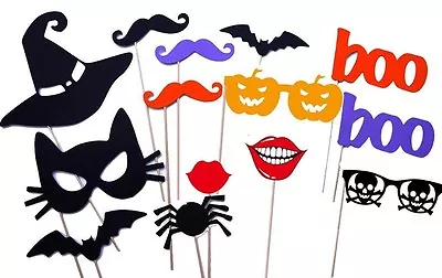 Halloween Photo Booth Props Masks Mustache On A StickHalloween DecorationsUSA • $8.99