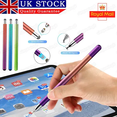 2 In 1 Capacitive Stylus Pen Pencil For Tablet/iPad /Samsung/Android Smart Phone • £5.49