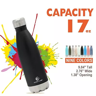 $8.99 • Buy 17 OZ Stainless Steel Water Bottle Metal Vacuum Insulated Sports Drinks Flask US